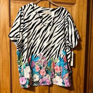 Floral Zebra Print Women's Top